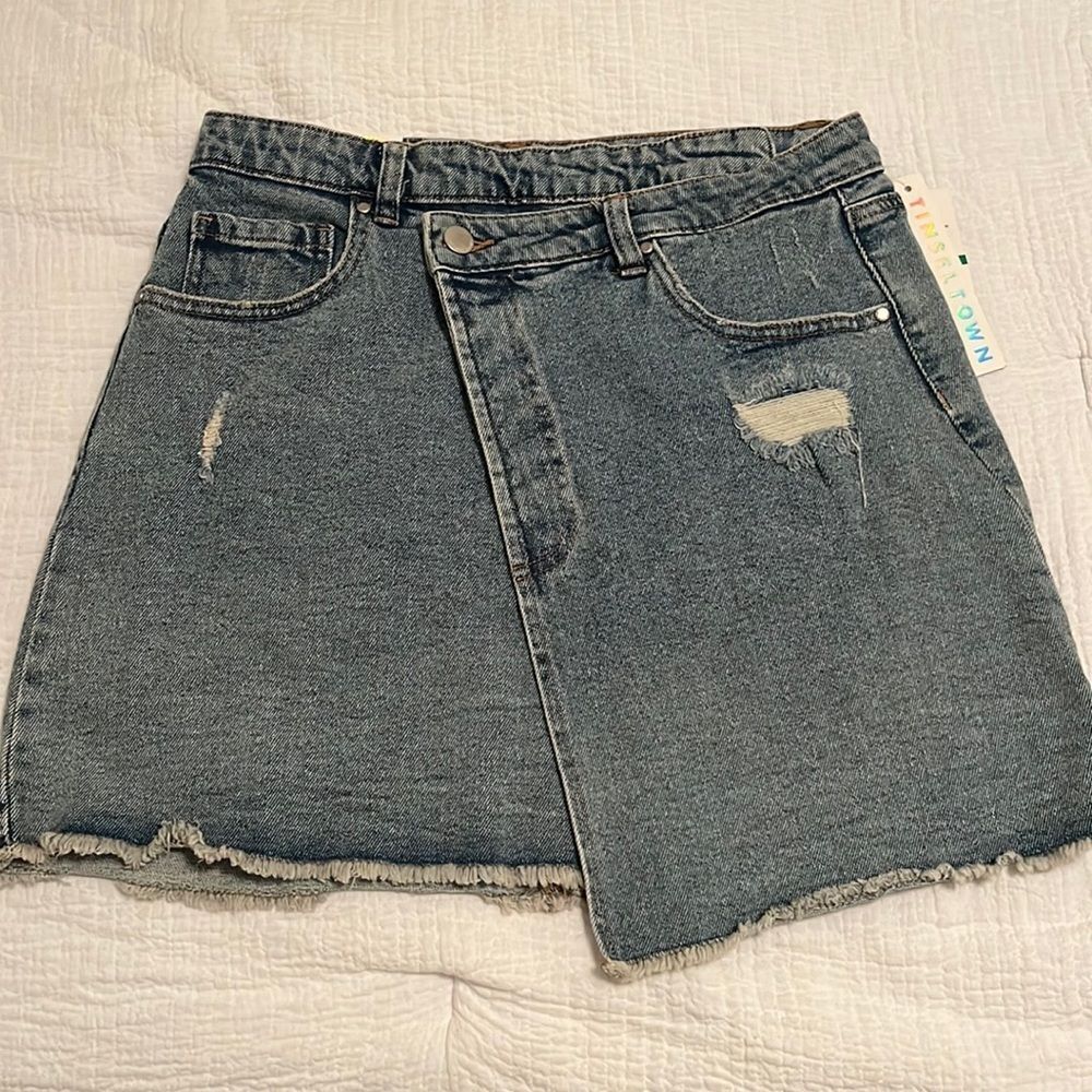 NWT Asymmetrical Denim Mini Skirt